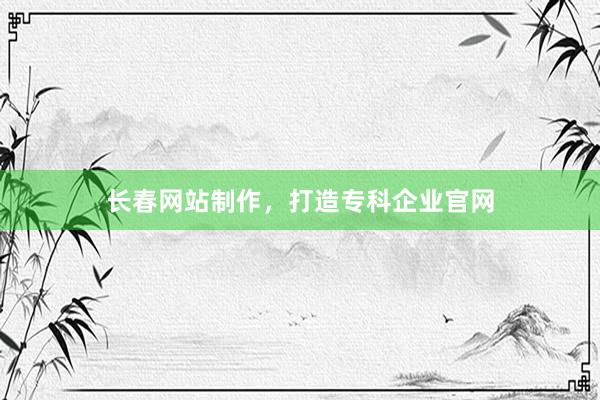 长春网站制作，打造专科企业官网